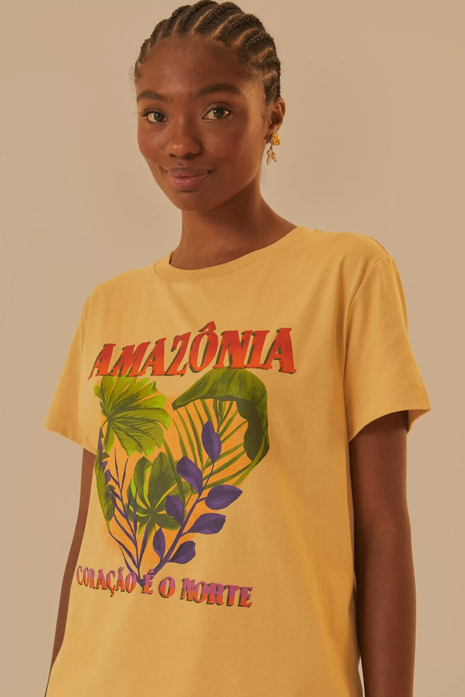 FARM Rio  AMAZONIA CORACAO E O NORTE FIT T-SHIRT Cheap
