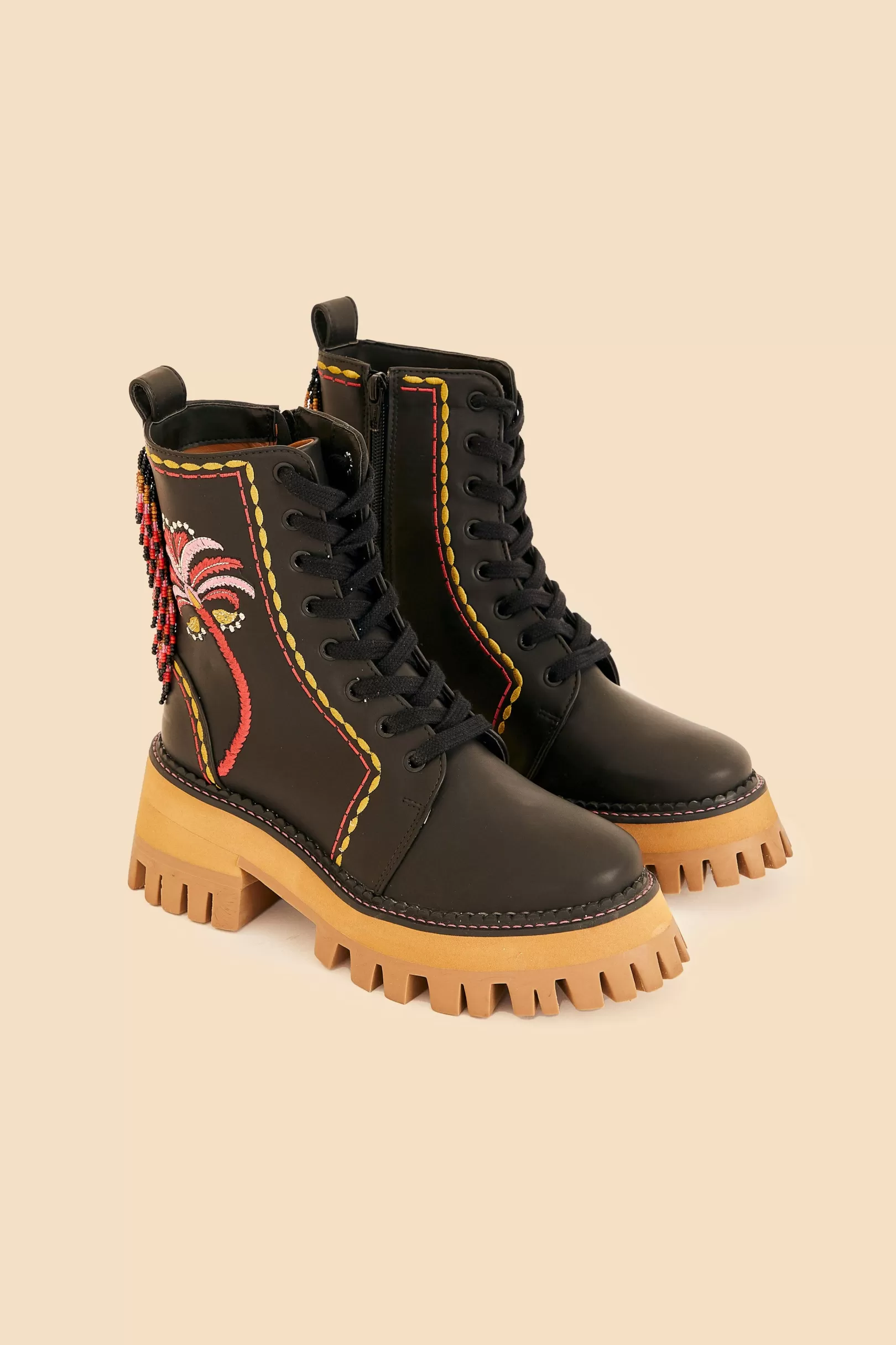 FARM Rio  BLACK EMBROIDERED MID BOOT Clearance