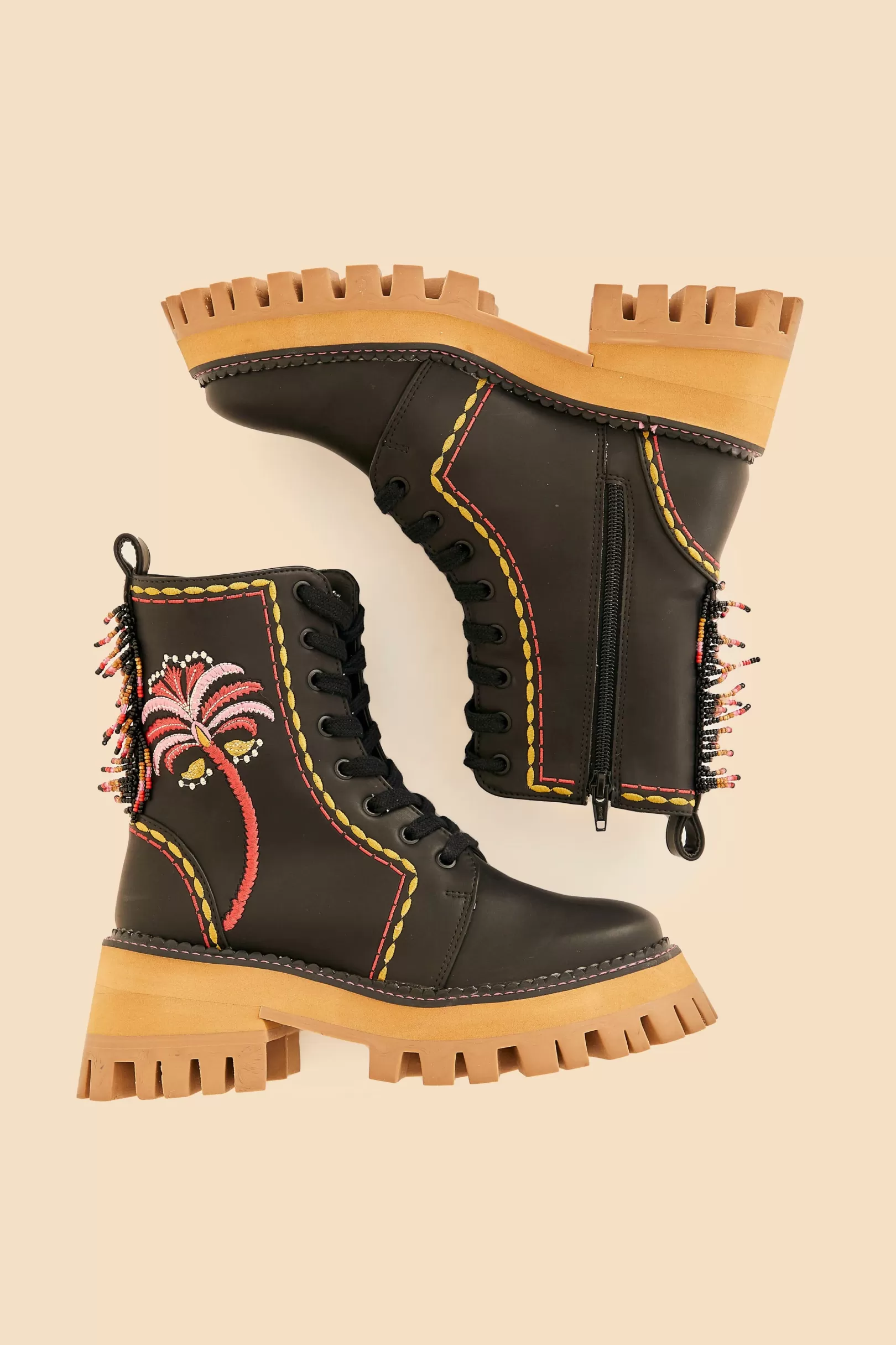 FARM Rio  BLACK EMBROIDERED MID BOOT Clearance