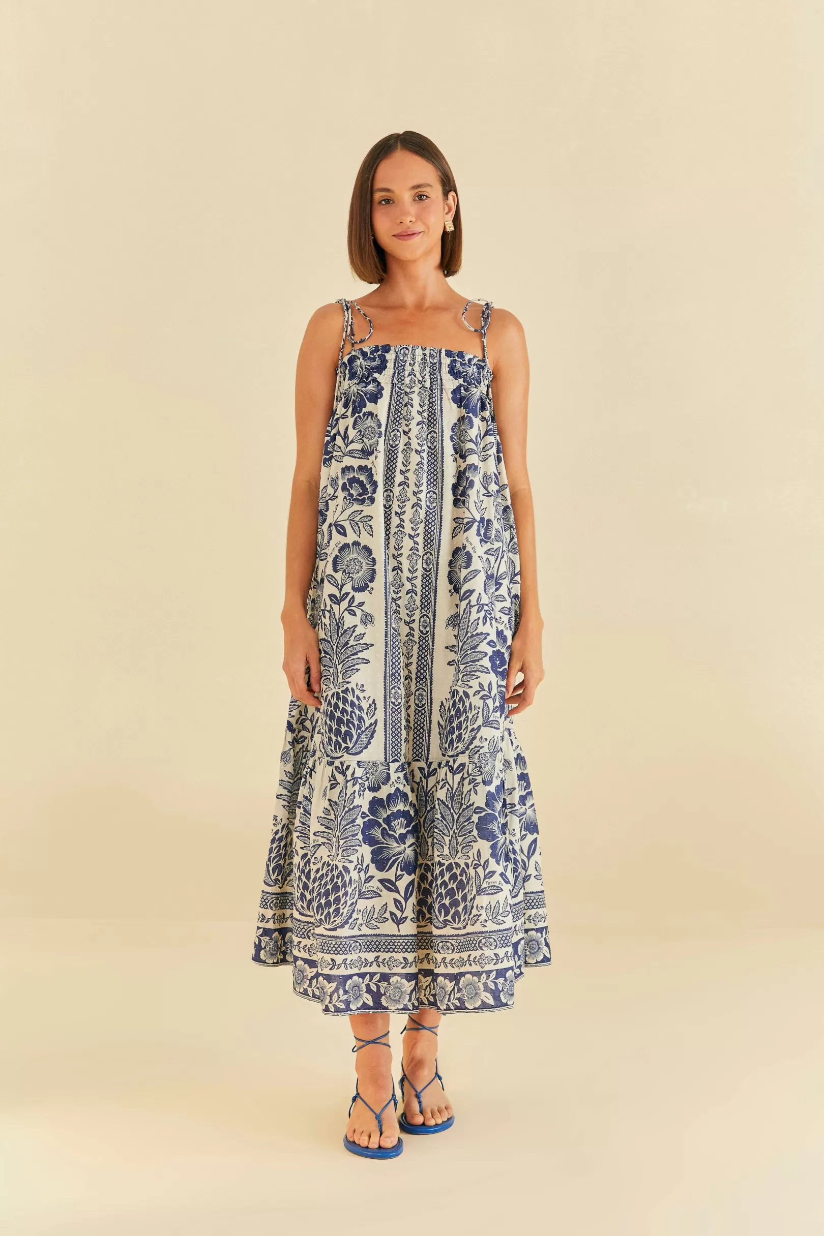 FARM Rio  BLUE PINEAPPLE GARDEN MAXI DRESS Online