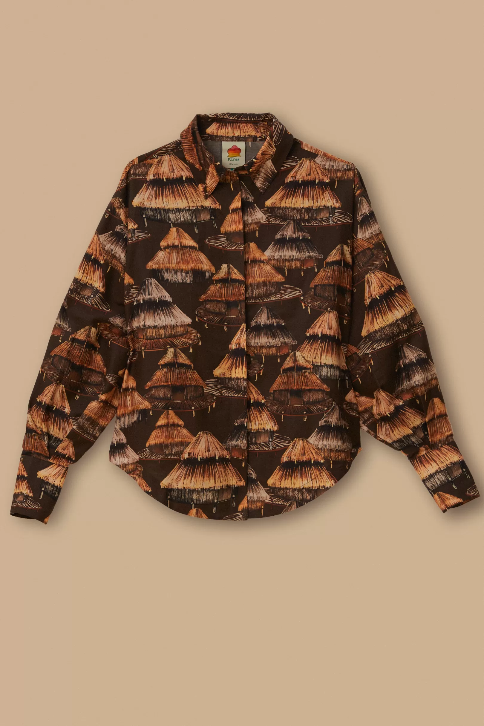 FARM Rio  BROWN SHUHU SHIRT LONG SLEEVES Cheap