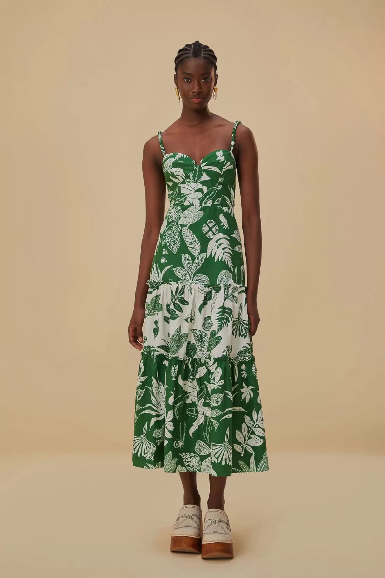 FARM Rio  FOREST SOUL MIX MIDI DRESS Best