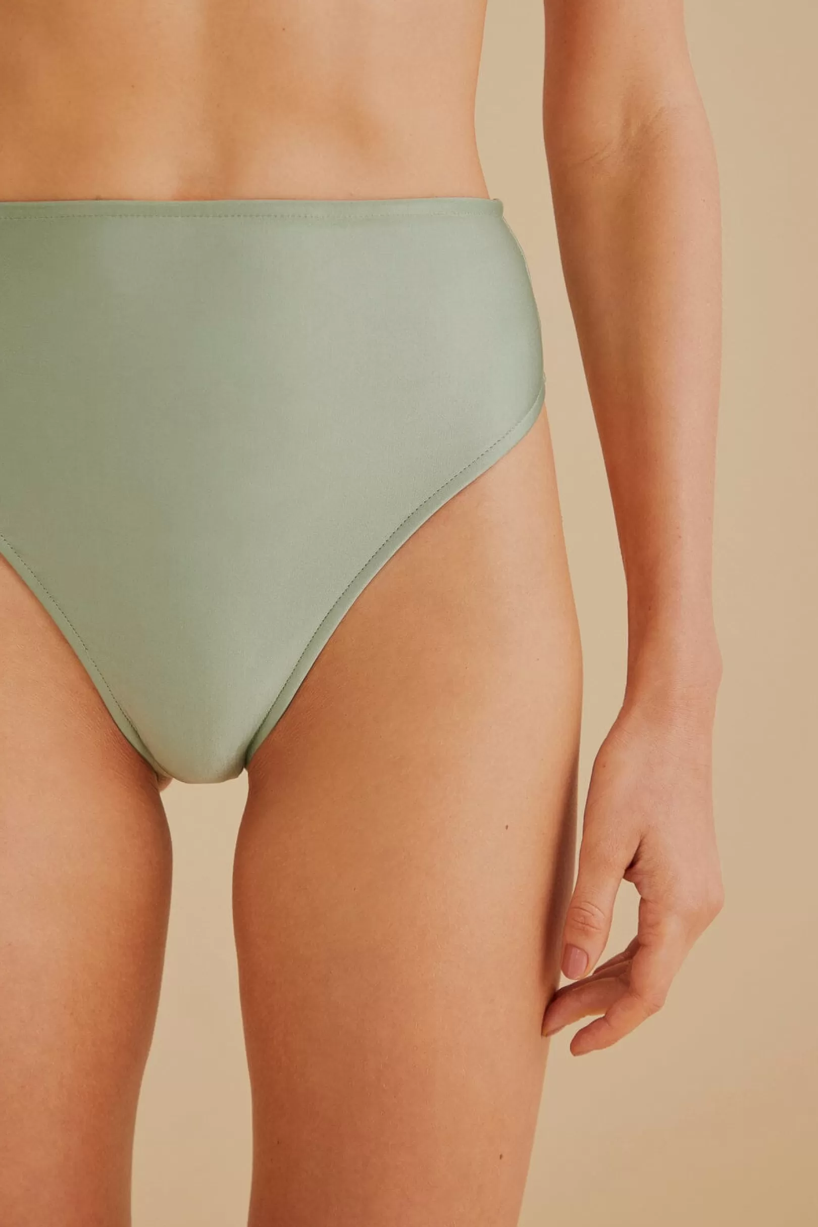 FARM Rio  GREEN HIGH WAISTED BIKINI BOTTOM Flash Sale