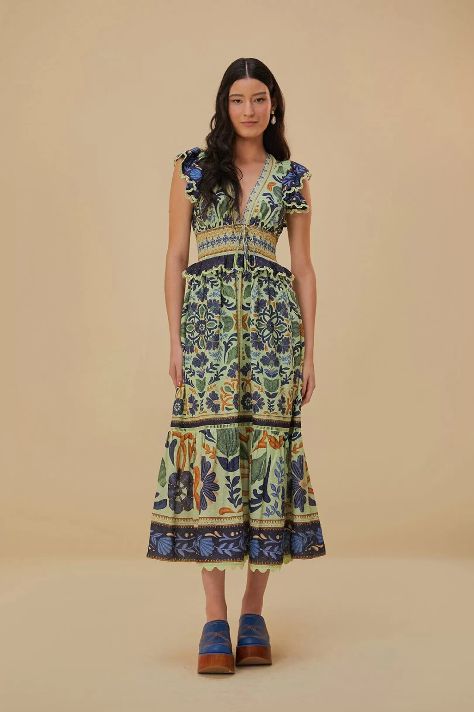 FARM Rio  GREEN OCEAN TAPESTRY MAXI DRESS Store