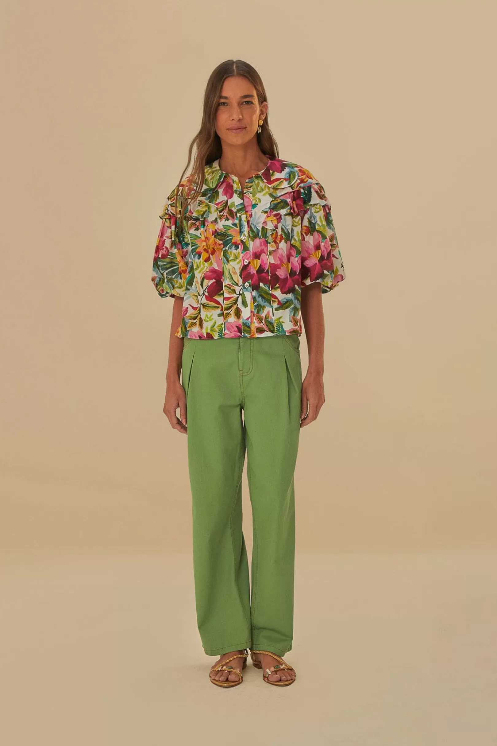 FARM Rio  GREEN PLEAT PANTS Shop