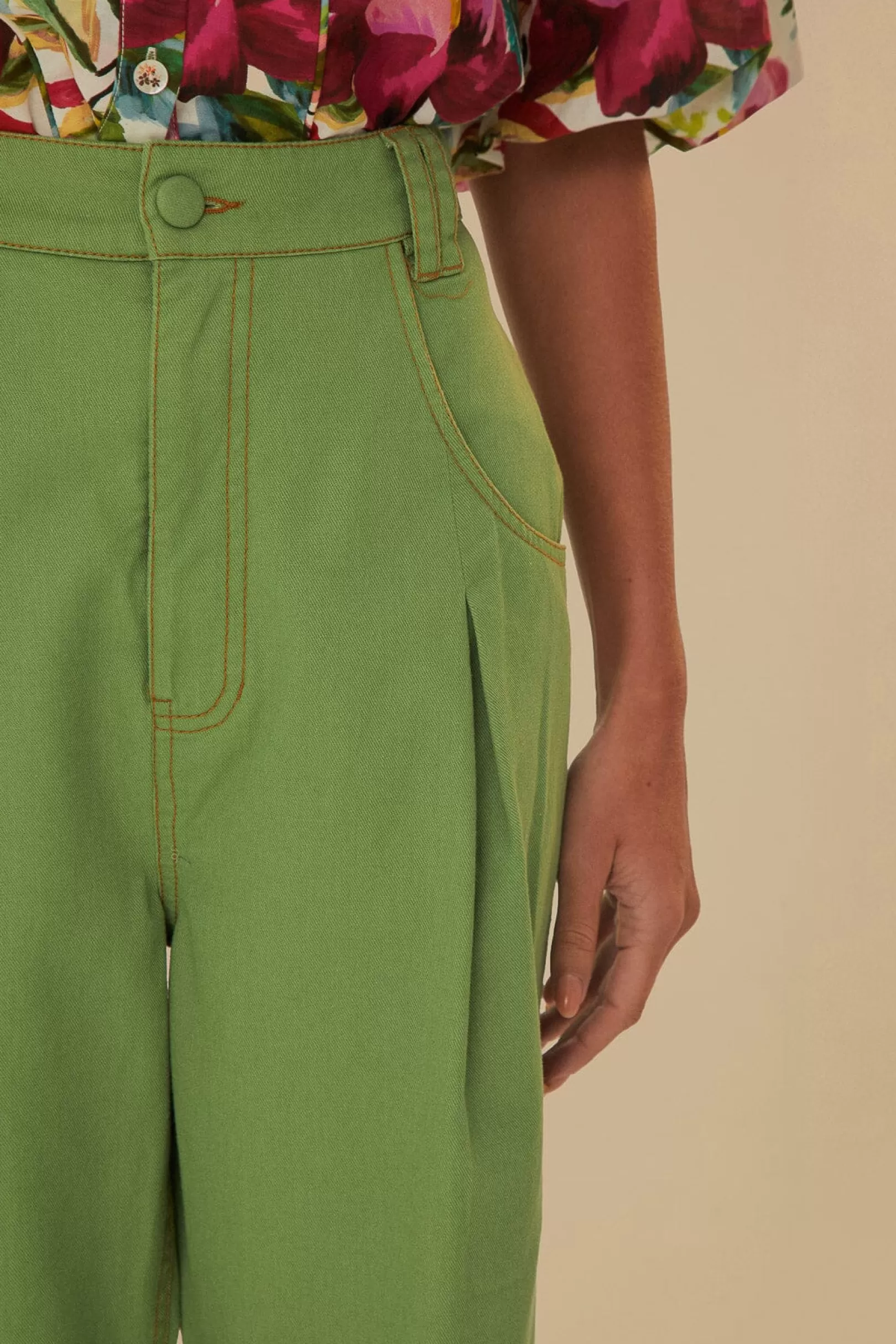 FARM Rio  GREEN PLEAT PANTS Shop