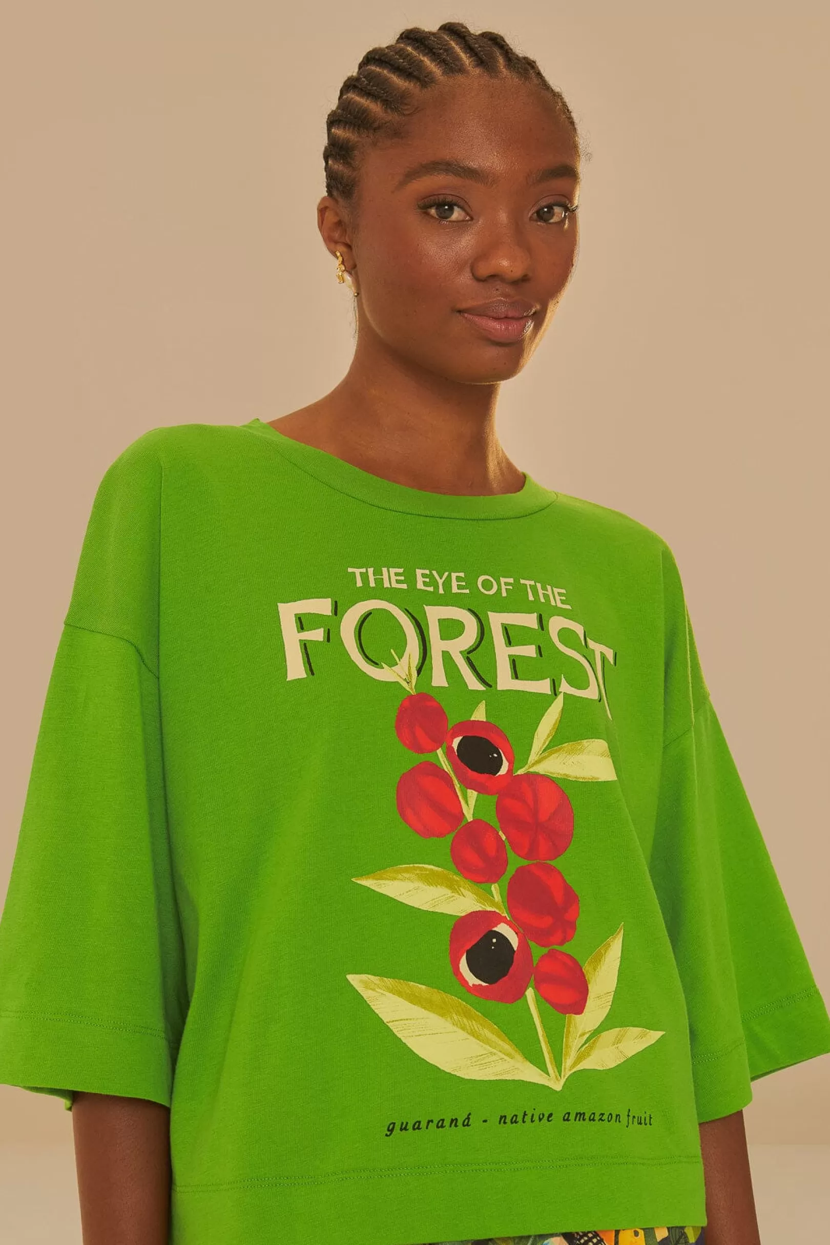 FARM Rio  GREEN THE EYE OF THE FOREST ORGANIC COTTON T-SHIRT Cheap