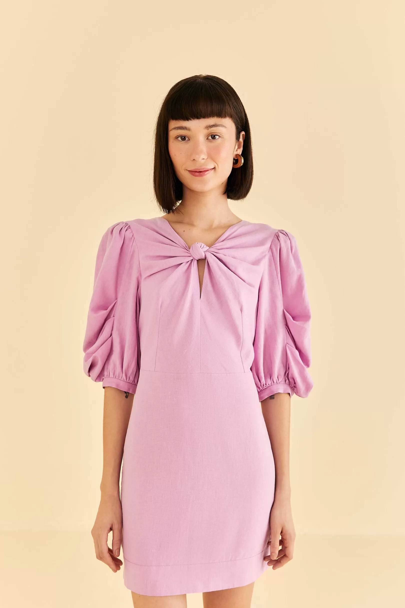 FARM Rio  LILAC SHORT SLEEVE MINI DRESS Discount