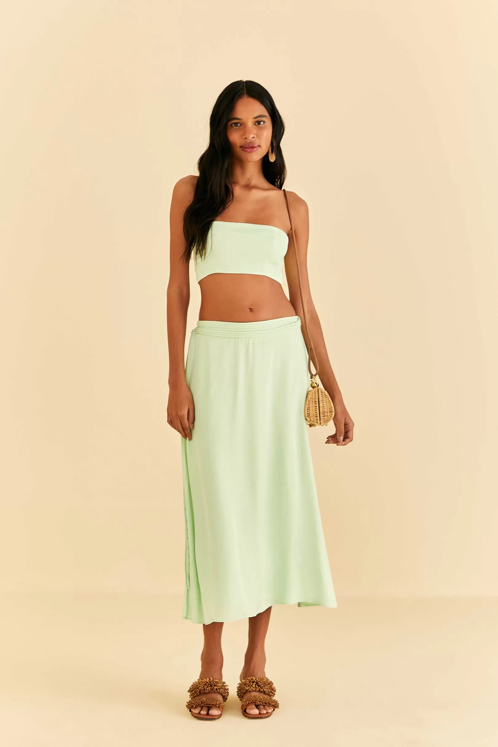 FARM Rio  MINT MIDI SKIRT Cheap