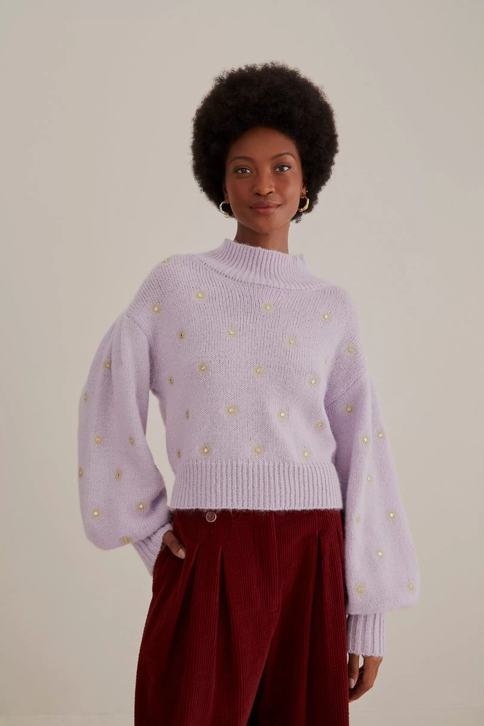 FARM Rio  MIRROR EMBROIDERED KNIT SWEATER Sale