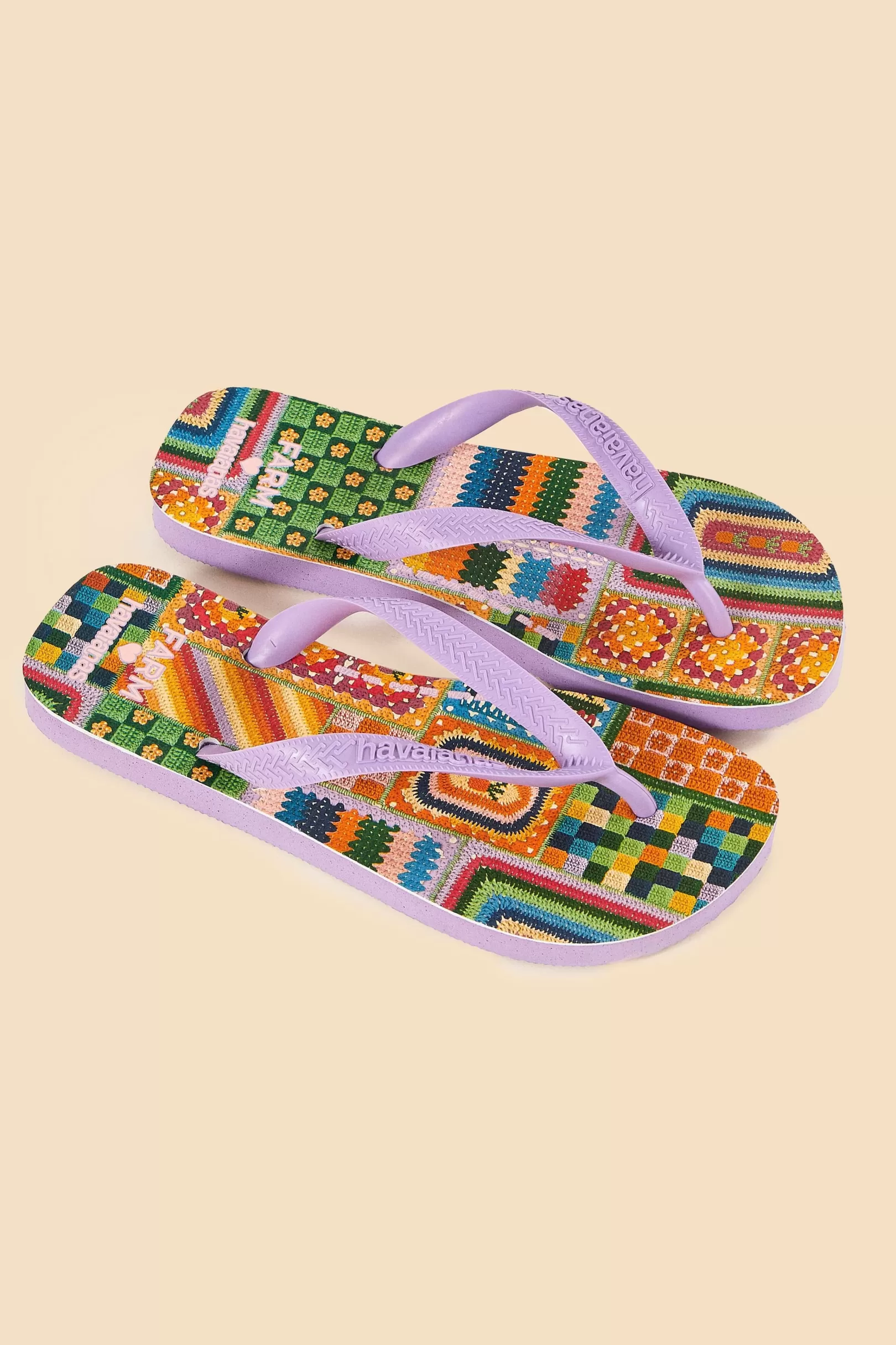 FARM Rio  MIXED CROCHET HAVAIANAS SANDALS Online