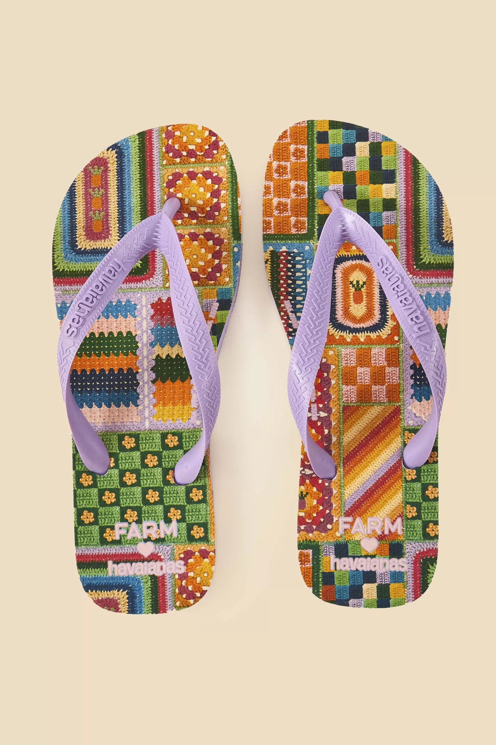 FARM Rio  MIXED CROCHET HAVAIANAS SANDALS Online