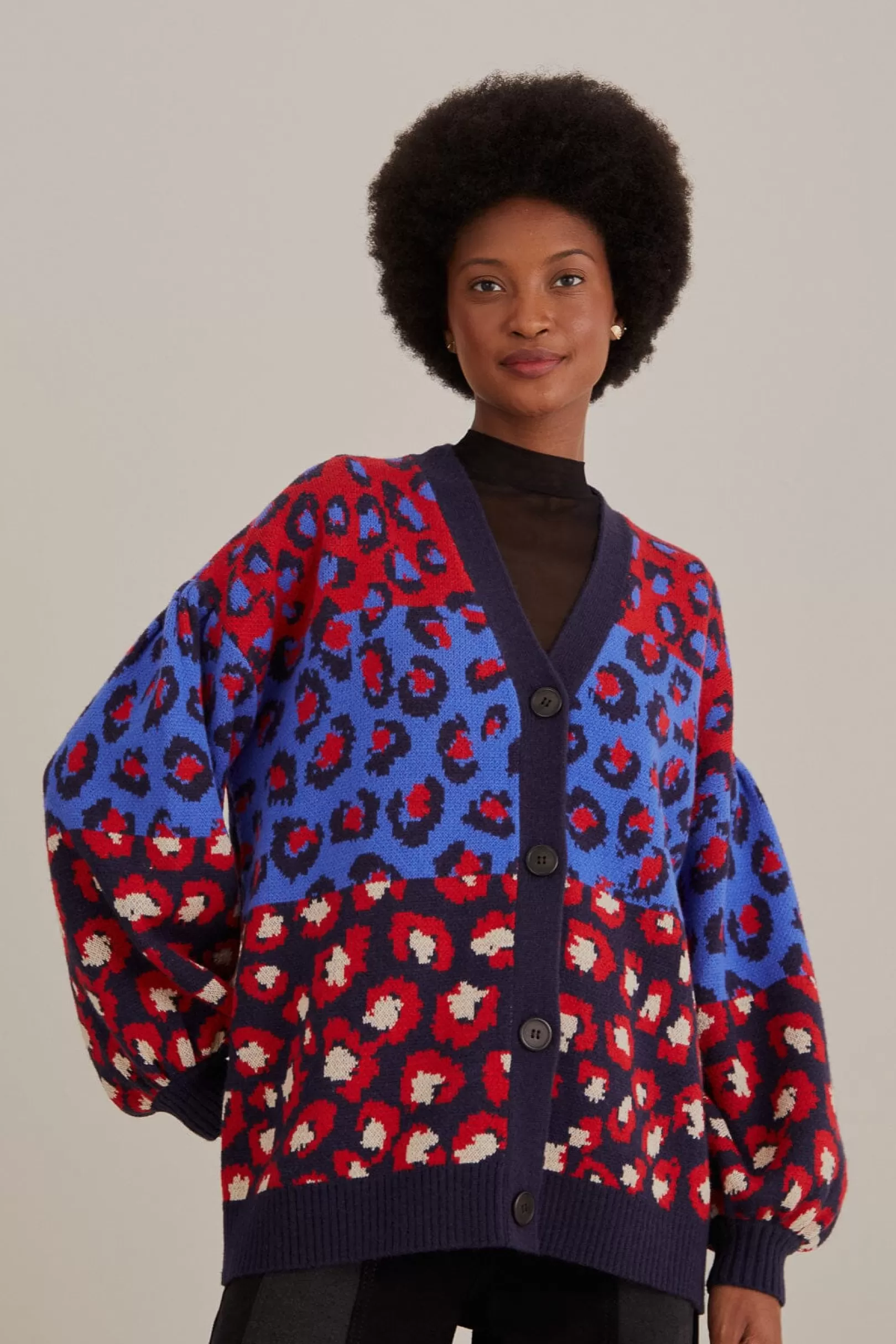 FARM Rio  MIXED LEOPARDS KNIT CARDIGAN Online