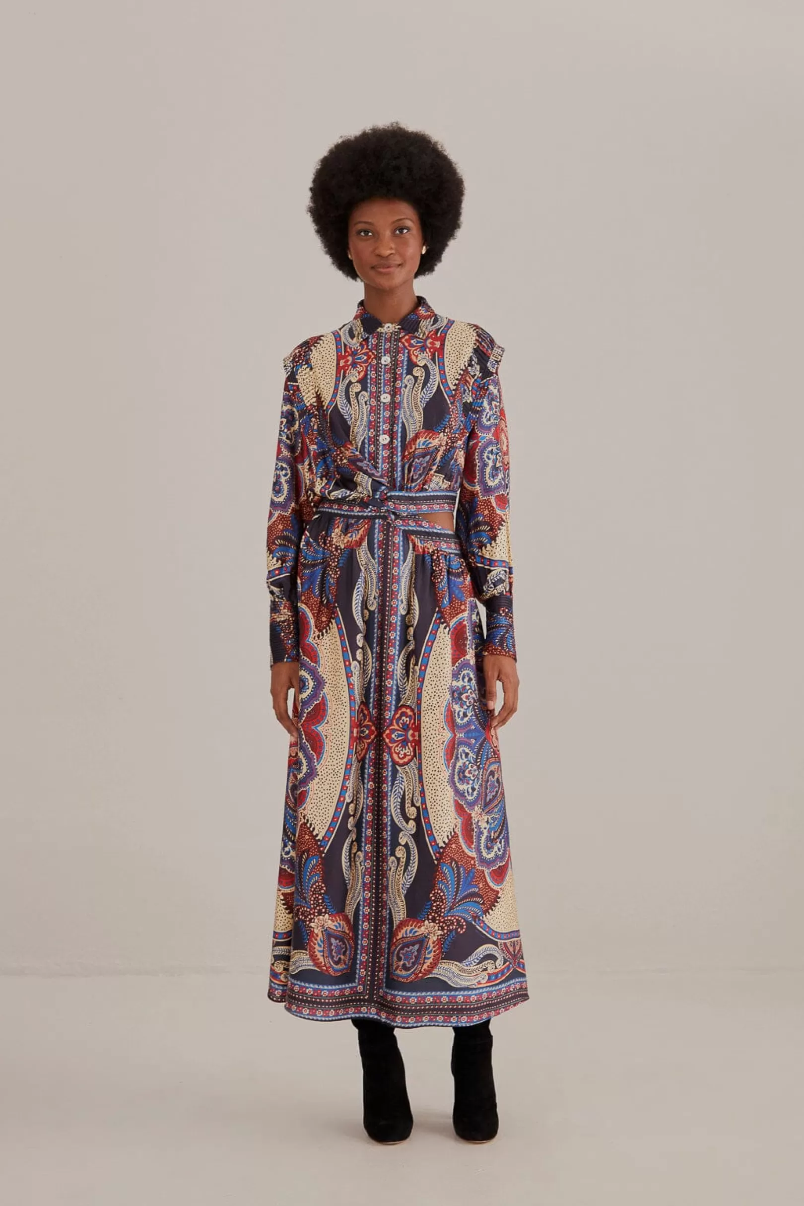 FARM Rio  MULTICOLOR ENERGY SCARF CUT-OUT MAXI DRESS Hot