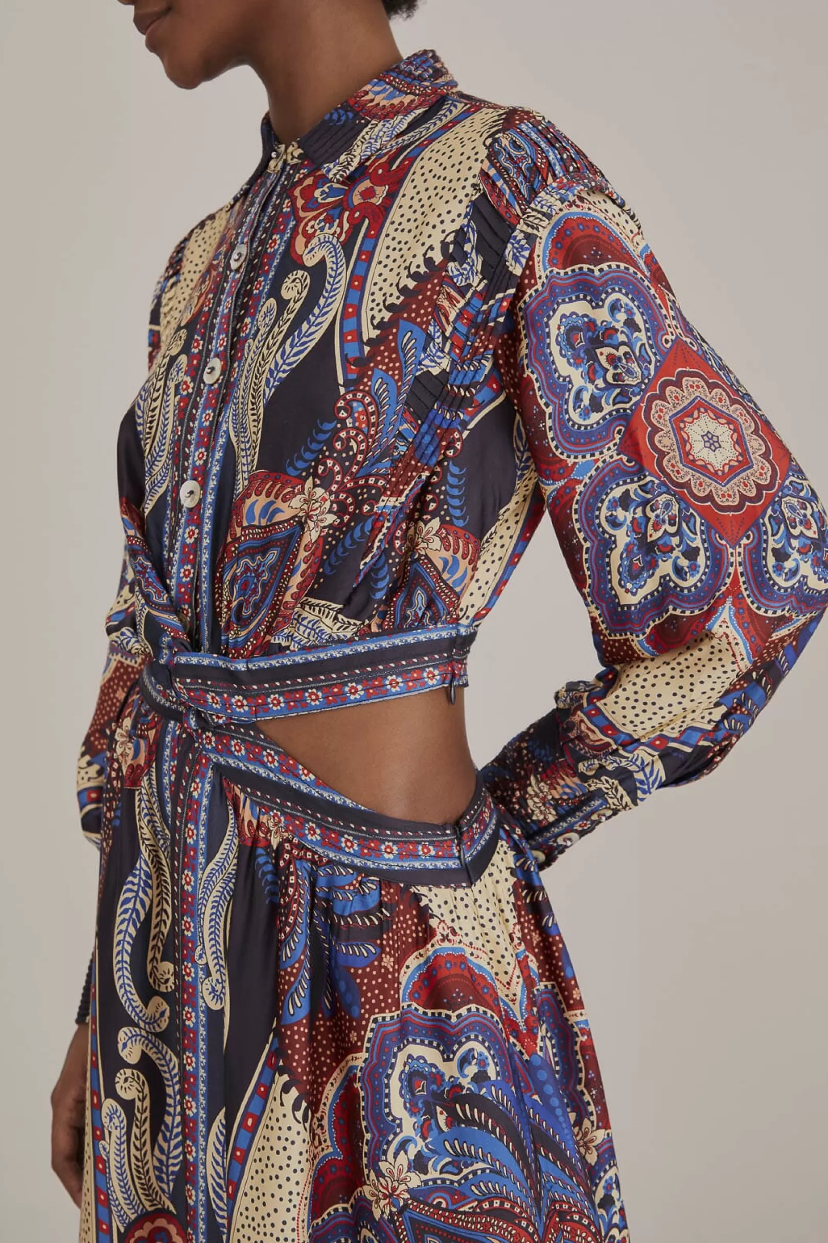 FARM Rio  MULTICOLOR ENERGY SCARF CUT-OUT MAXI DRESS Hot