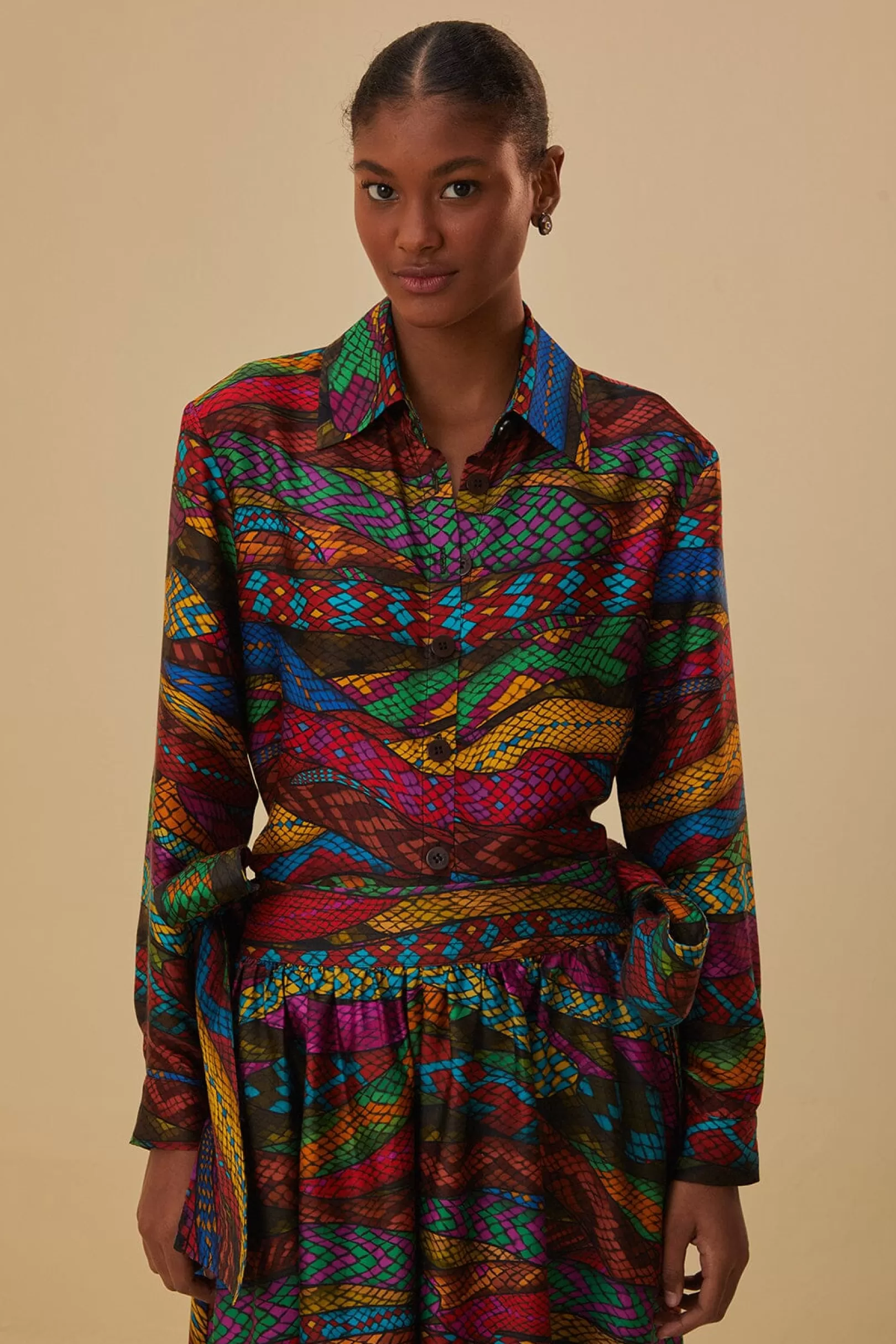 FARM Rio  MULTICOLOR MIRAGE SHIRT LONG SLEEVES Store
