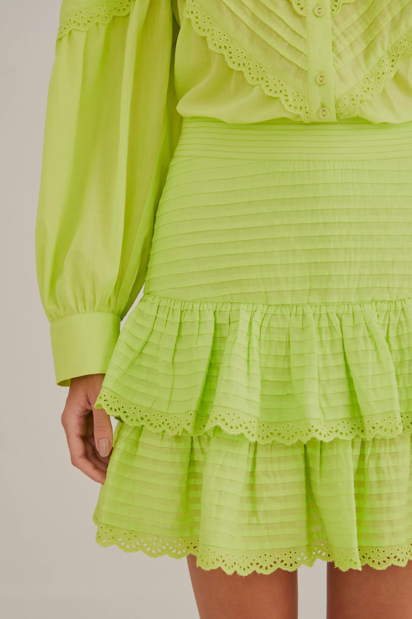 FARM Rio  NEON GREEN MINI SKIRT Best