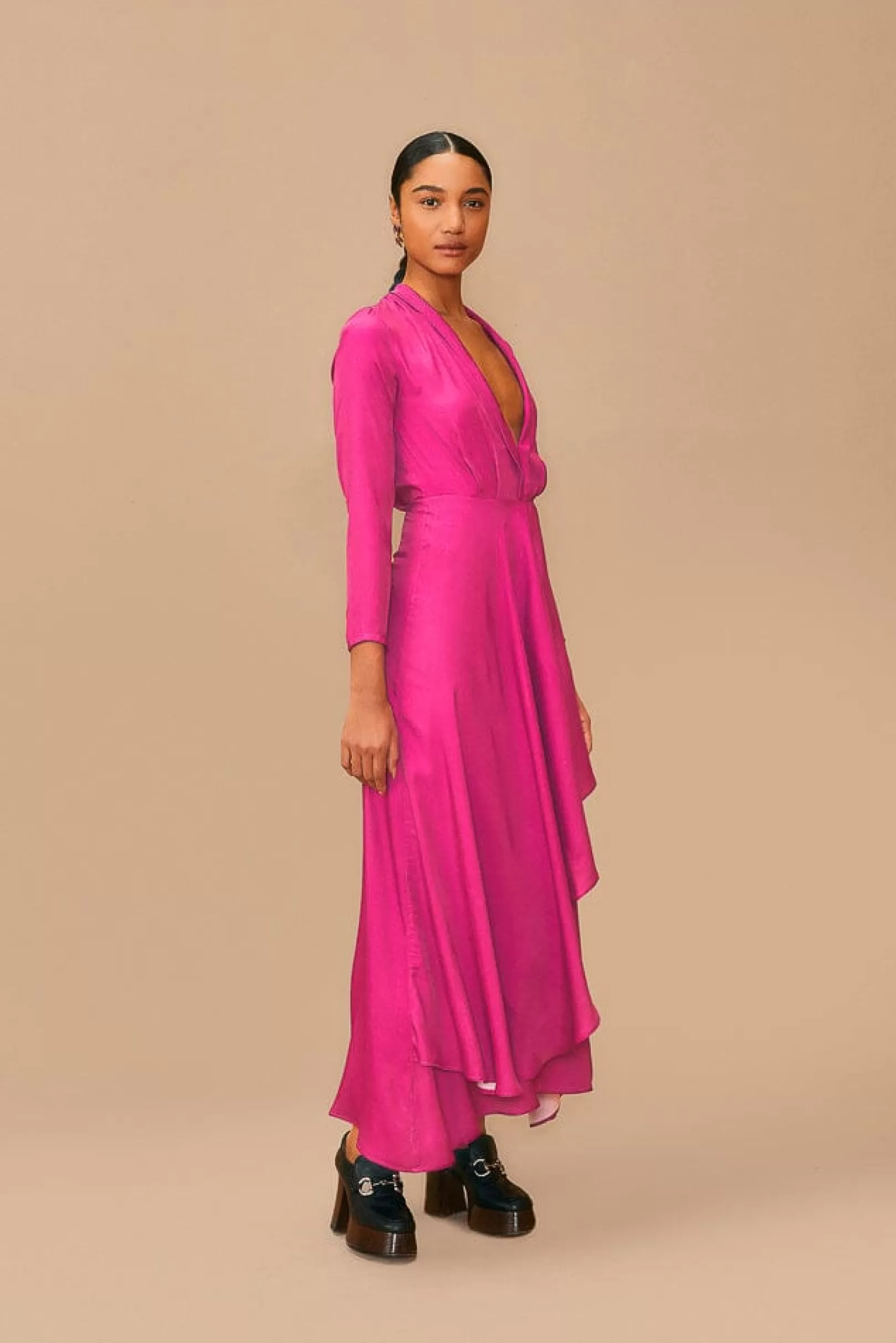 FARM Rio  PINK LONG SLEEVE MAXI DRESS New