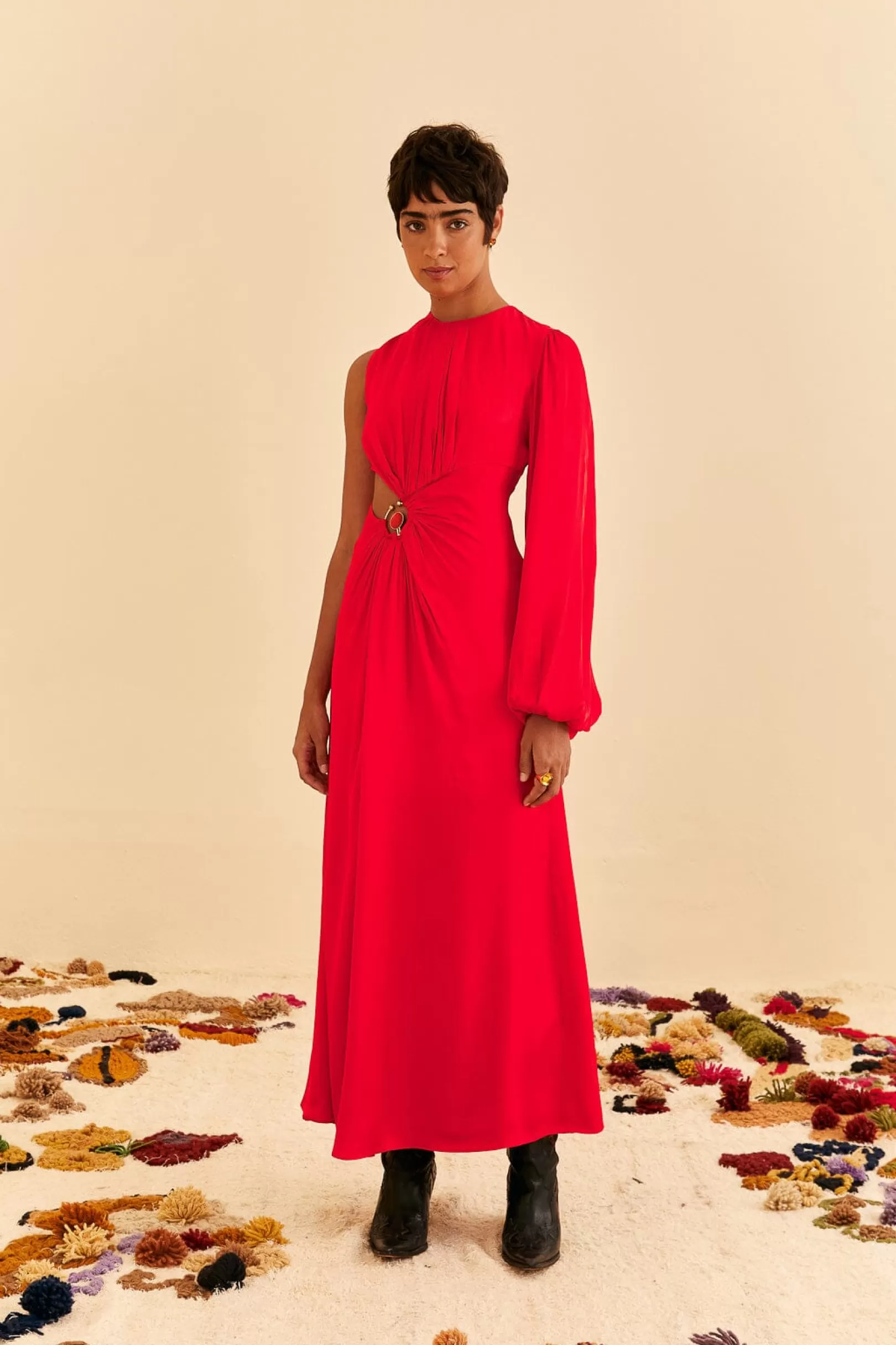 FARM Rio  RED ONE SHOULDER MAXI DRESS Cheap