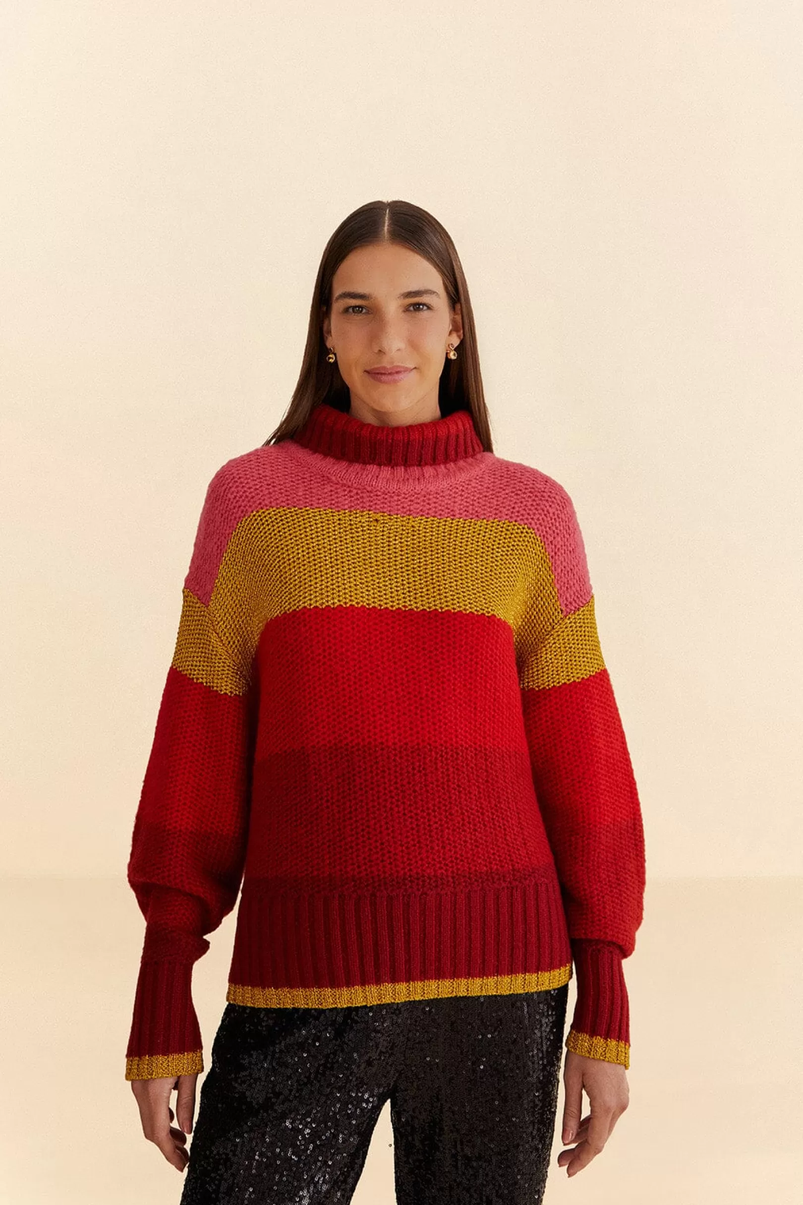 FARM Rio  SHINY STRIPES KNIT SWEATER Clearance