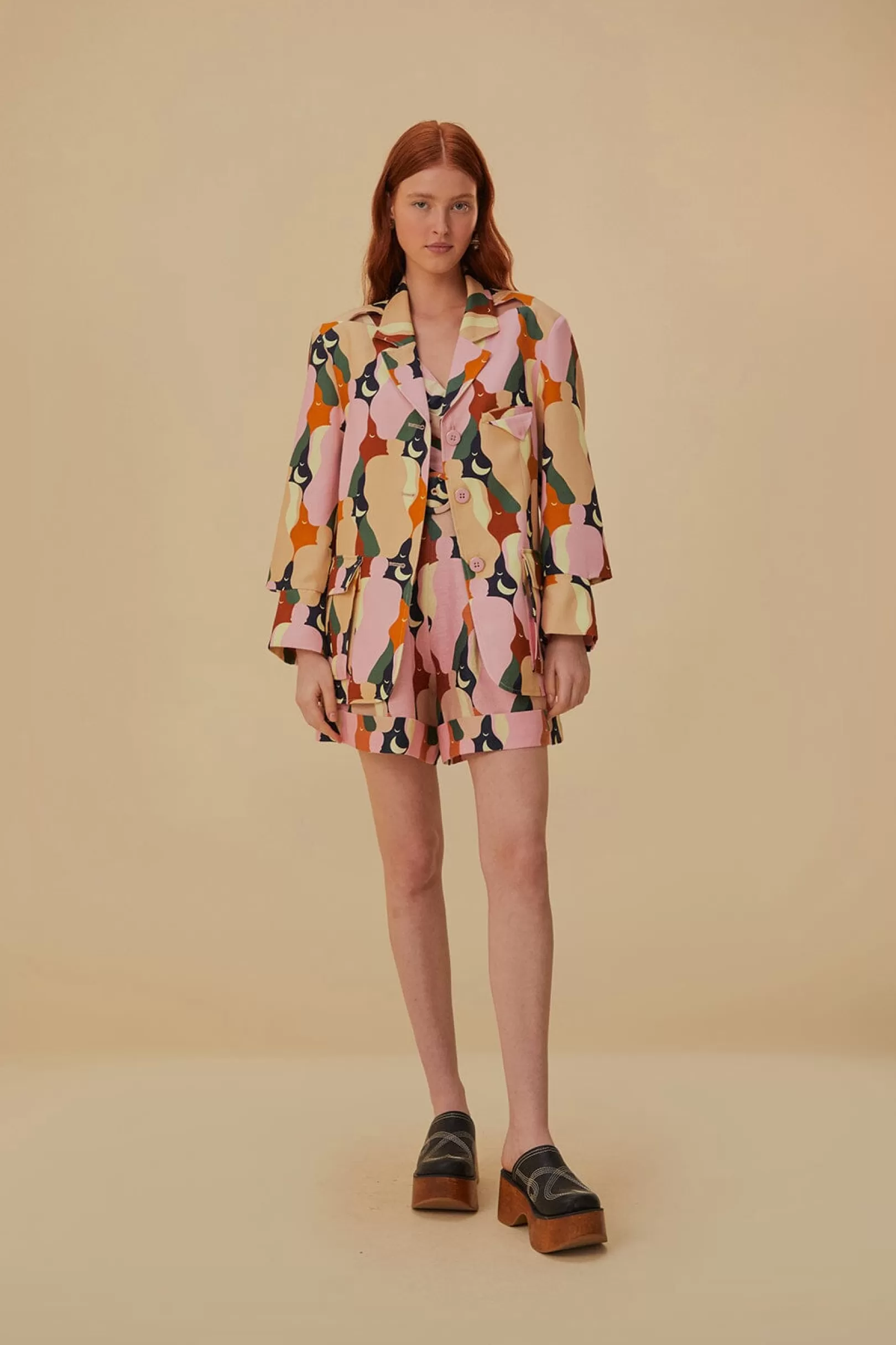 FARM Rio  THE KISS MULTICOLOR CUT OUT BLAZER Cheap