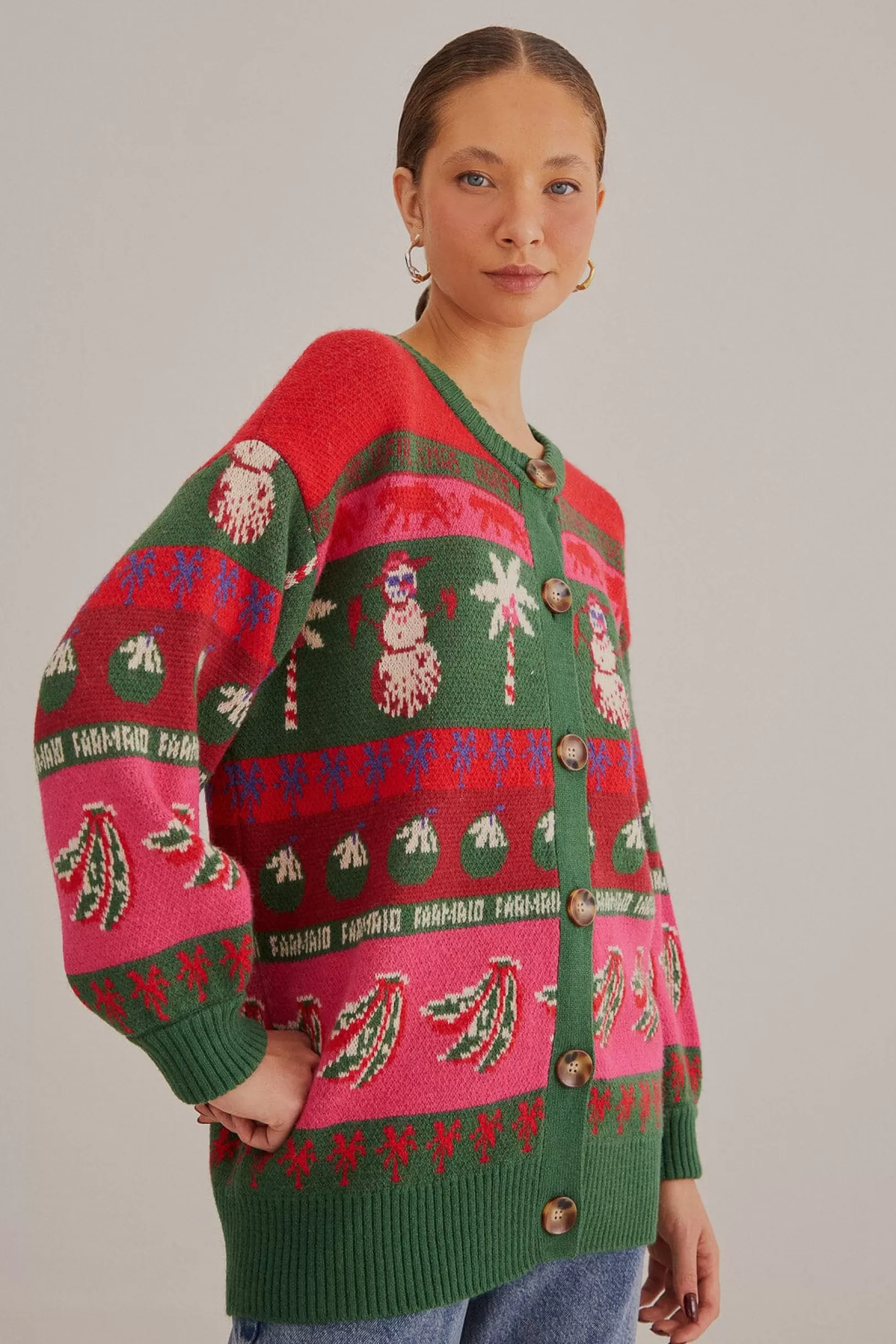 FARM Rio  TROPICAL CHRISTMAS AINIKA CARDIGAN Hot