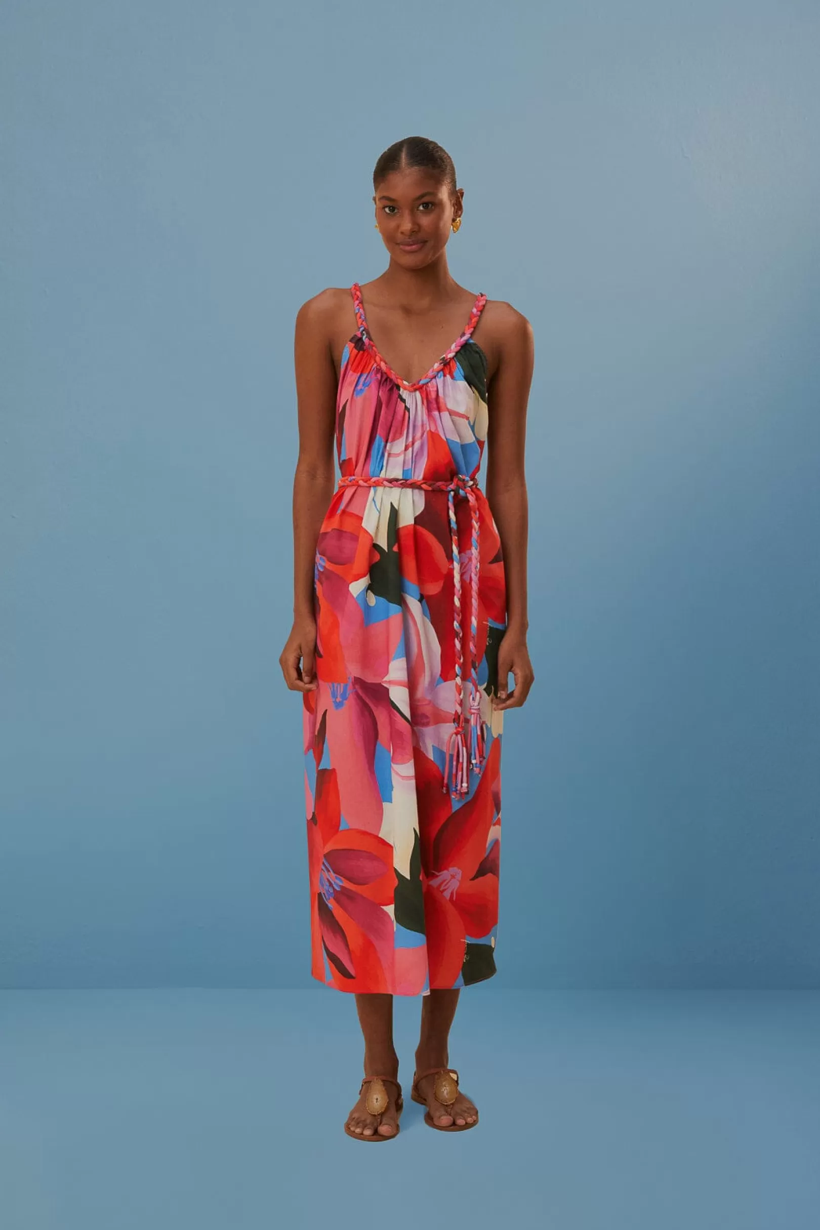 FARM Rio  WATERCOLOR FLORAL SLEEVELESS COVER UP Best